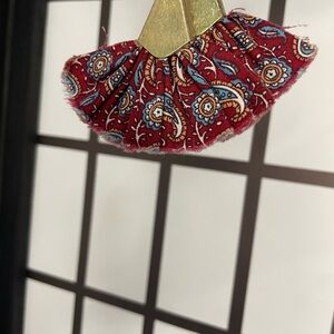 Red Paisley Fabric Earrings